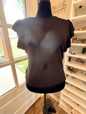 Nine Britton Black Flutter Sleeve Knit Top